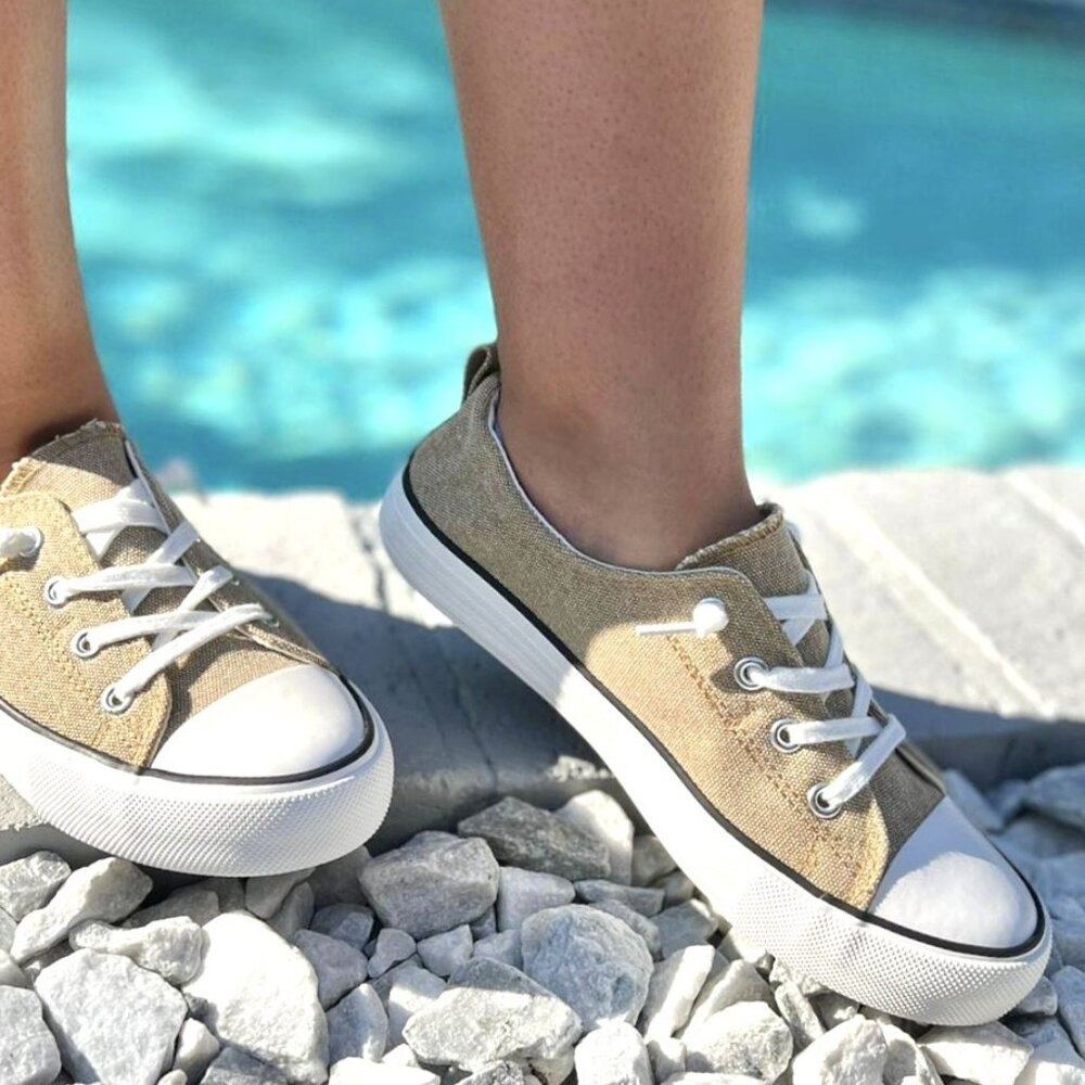 Everglades Star Slip-On Taupe Sneakers Canvas